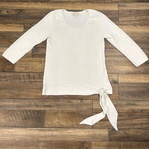 Coldwater Creek Cream Tie Front Blouse